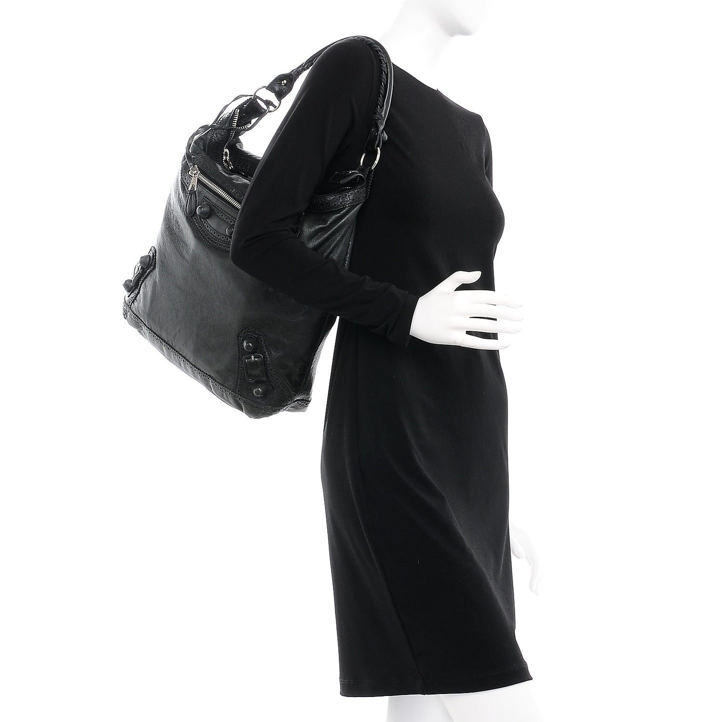 Agneau Giant Brogues Hardware Day Hobo Black
