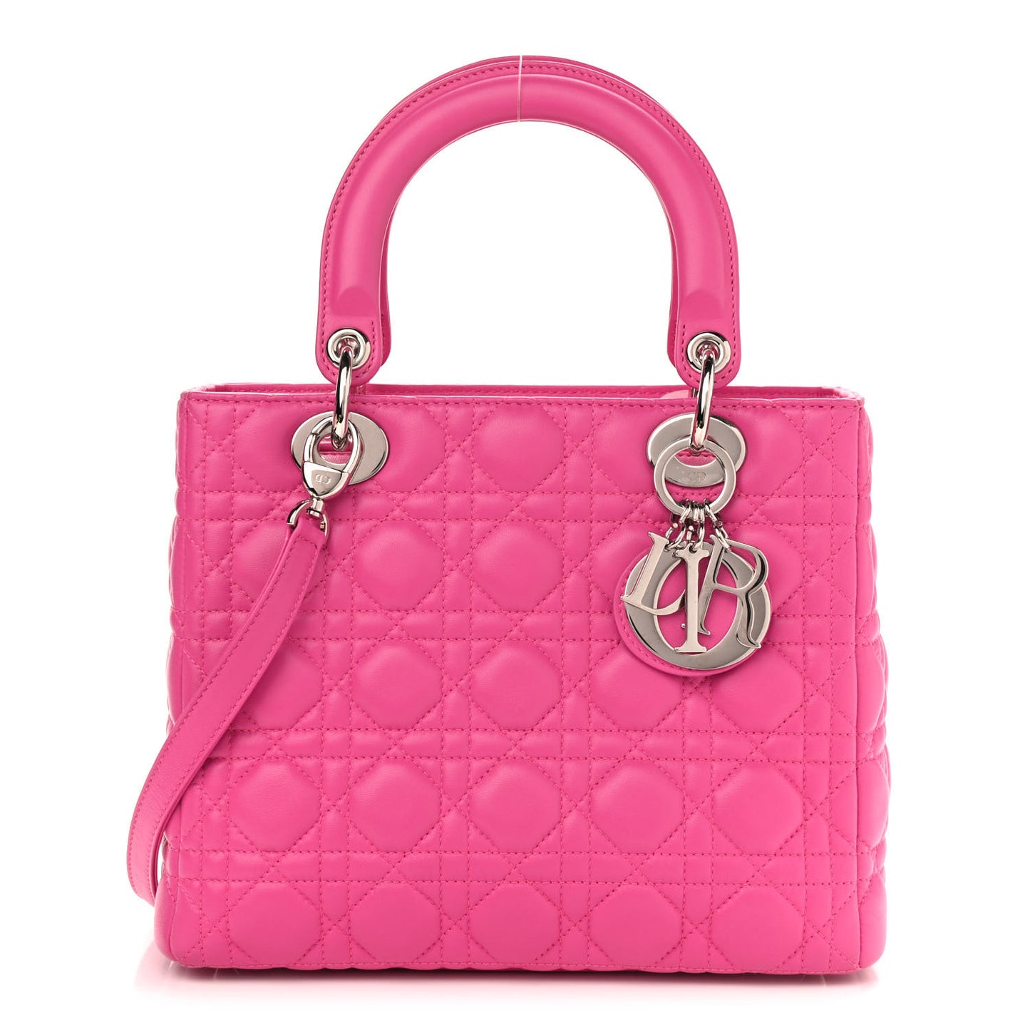 Lambskin Cannage Medium Lady Dior Pink