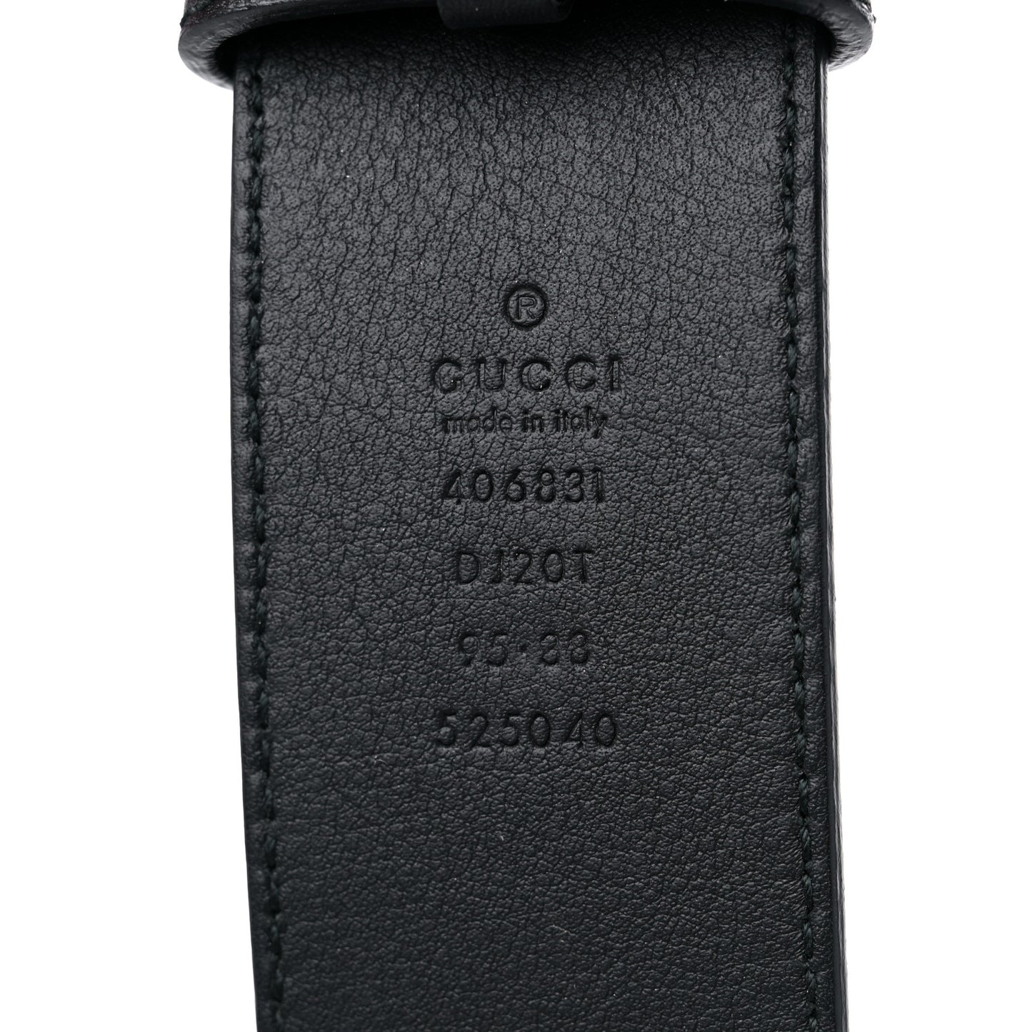 Textured Dollar Calfskin Double G 40mm Belt 95 38 Black