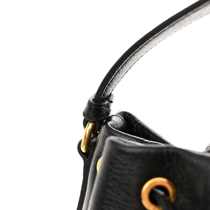 Prada Glace Calfskin Embossed Secchiello Bucket Bag Black 12 of 12