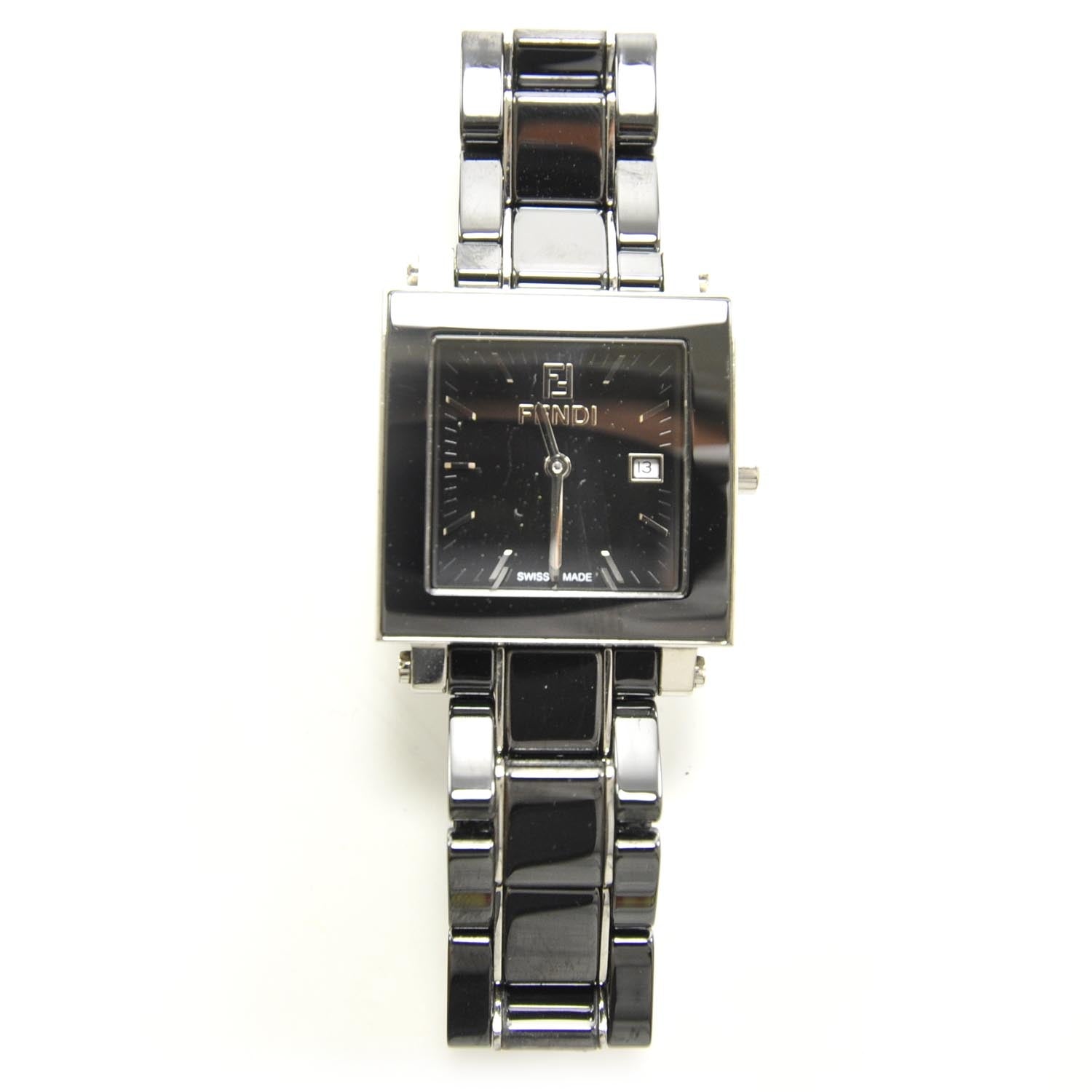 Fendi Stainless Steel Ceramic 30mm Orologi Quartz Watch Black 1 of 7