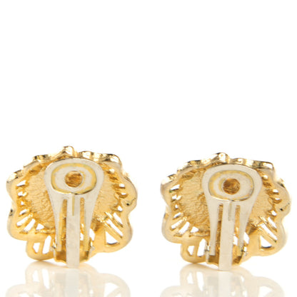 Chanel CC Clip On Earrings Gold Black 3 of 5