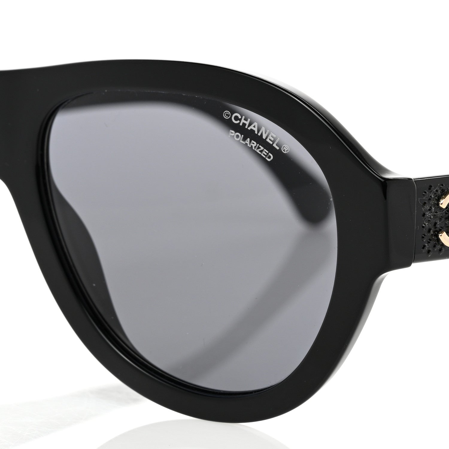 Chanel Acetate Strass Pilot Sunglasses 5467-B Black 7 of 8