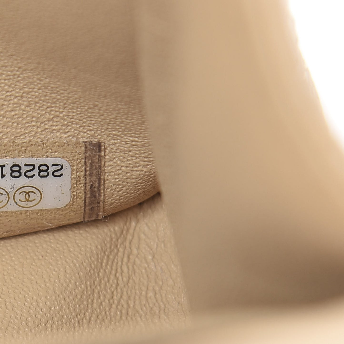 Caviar Quilted Medium Double Flap Beige