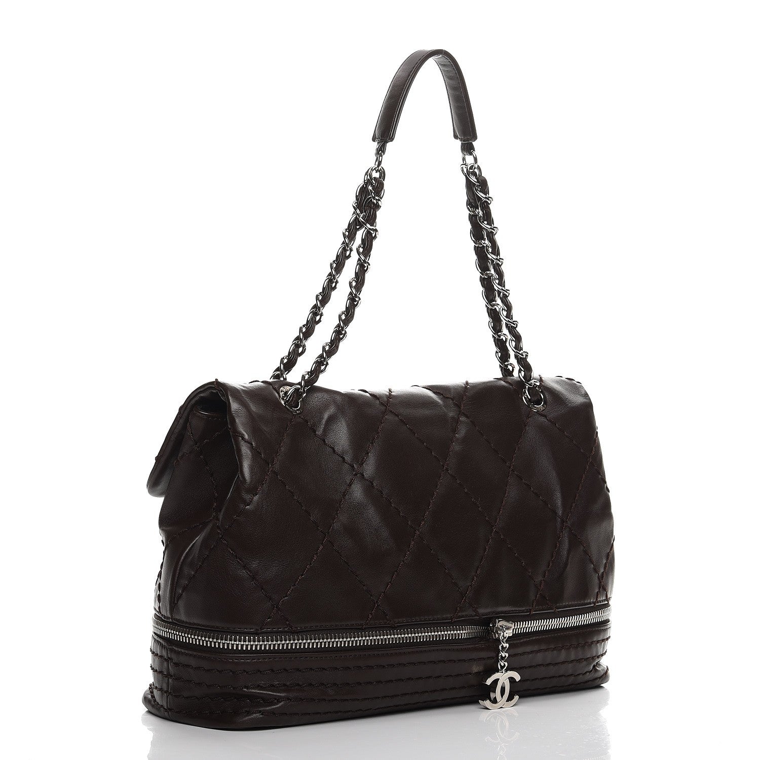 Chanel Calfskin Large Expandable Flap Bag Brown 3 of 10