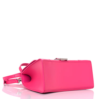 Balenciaga Shiny Box Calfskin Small Hourglass Top Handle Bag Acid Fuchsia 4 of 12