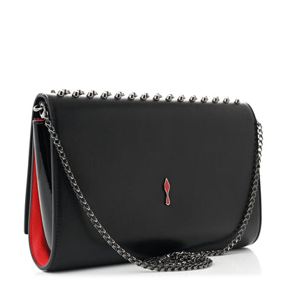Christian Louboutin Calfskin Spikes Paloma Clutch Black 3 of 11