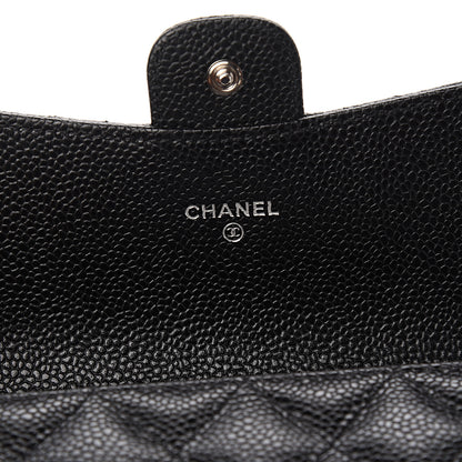 Chanel Caviar Quilted Large Gusset Flap Wallet Black 5 of 7