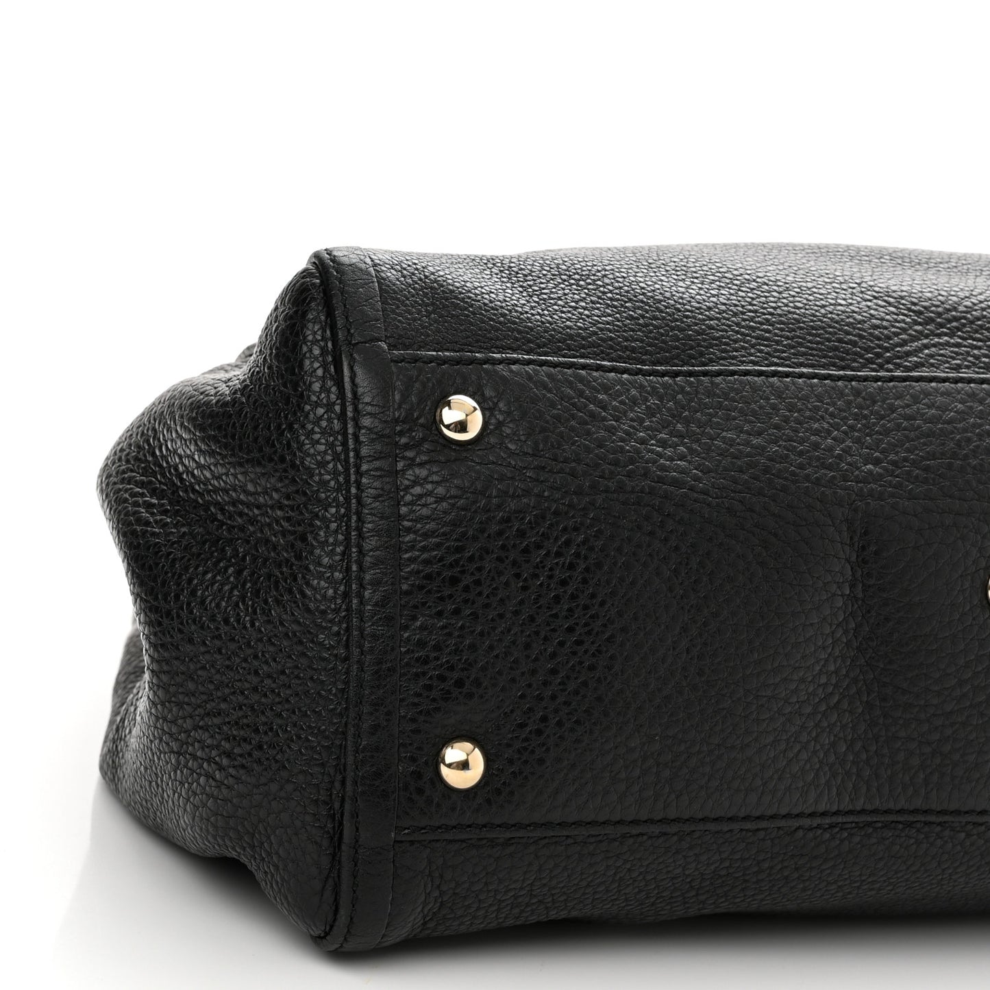 Pebbled Calfskin Medium Soho Shoulder Bag Black