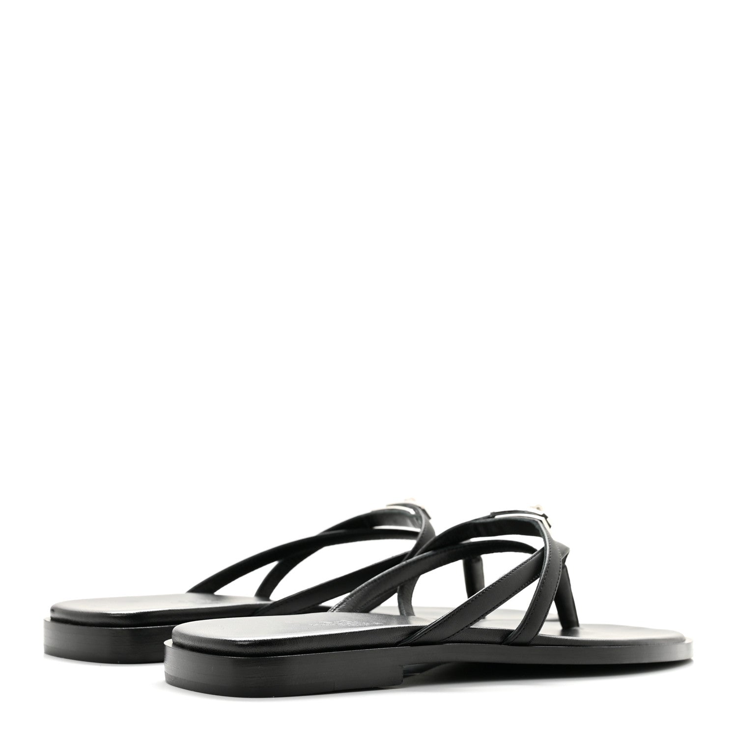 Hermes Calfskin Miss Sandals 37 Black 5 of 9