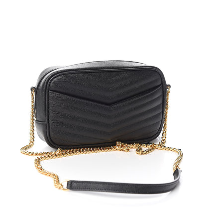 Saint Laurent Grain De Poudre Matelasse Monogram Mini Lou Camera Bag Black 3 of 10