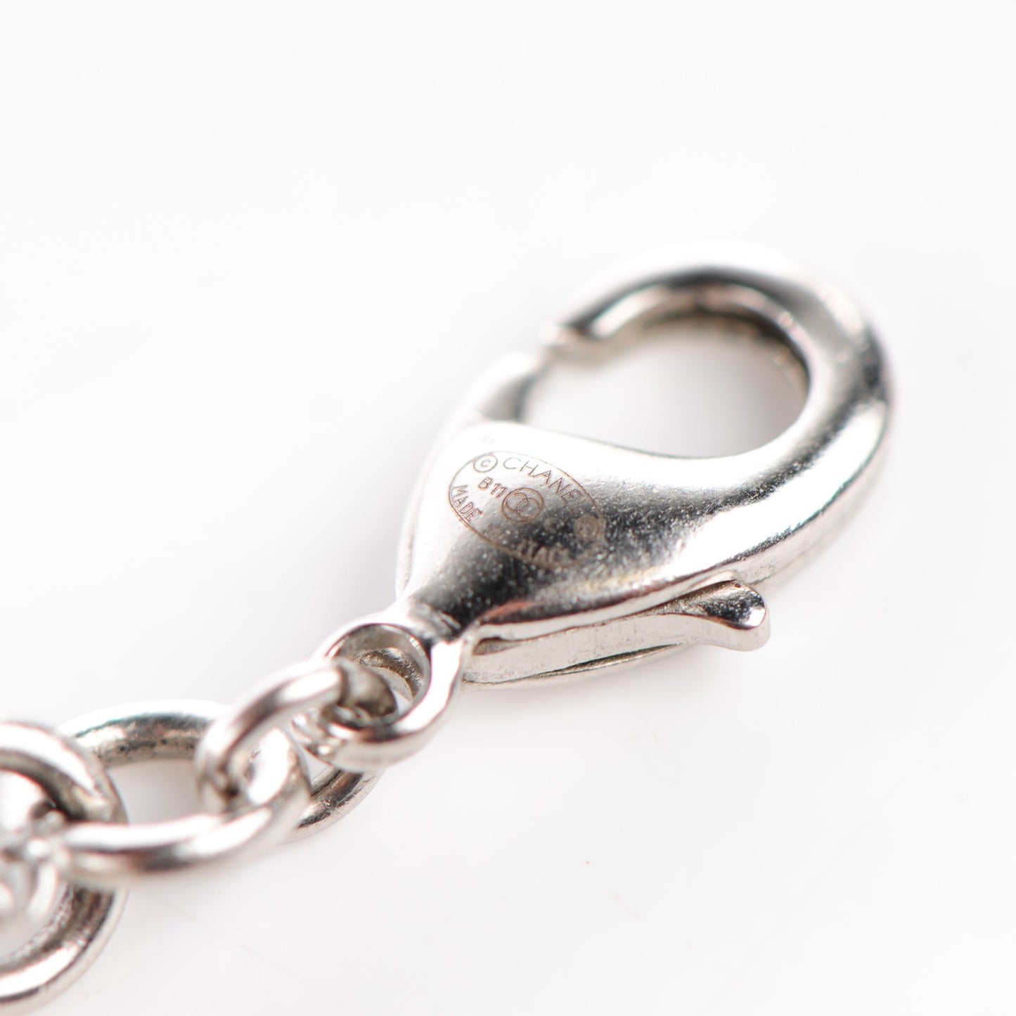 Crystal Baguette CC Chain Bracelet Silver