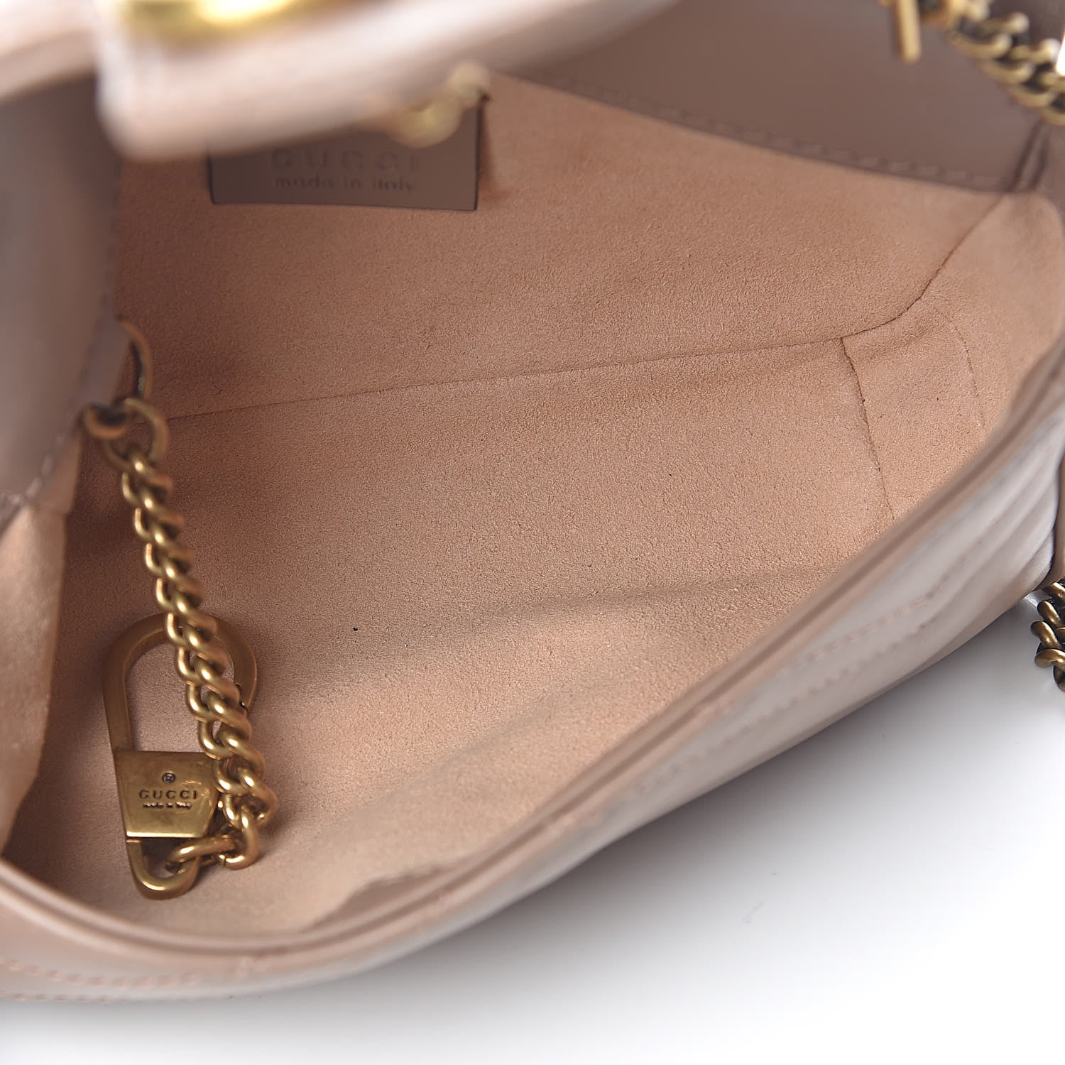 Gucci Calfskin Matelasse Super Mini GG Marmont Shoulder Bag Porcelain Rose 5 of 11