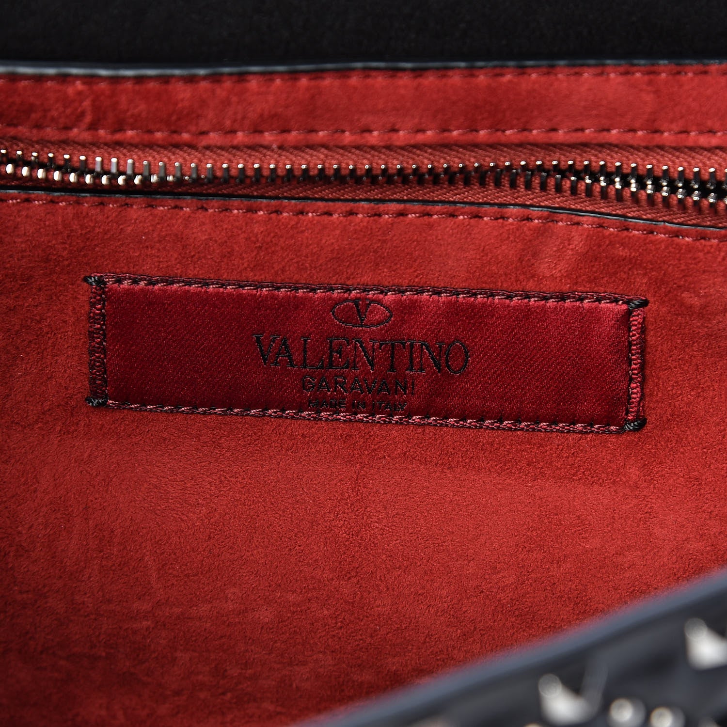 Valentino Garavani Lambskin Beaded Rockstud Spike Wallet on Chain Black 6 of 11