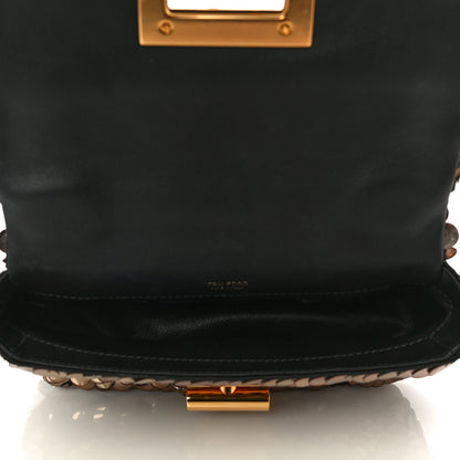 Tom Ford Paillette Embellished Large Natalia Chain Bag Vintage Gold Black 4 of 9