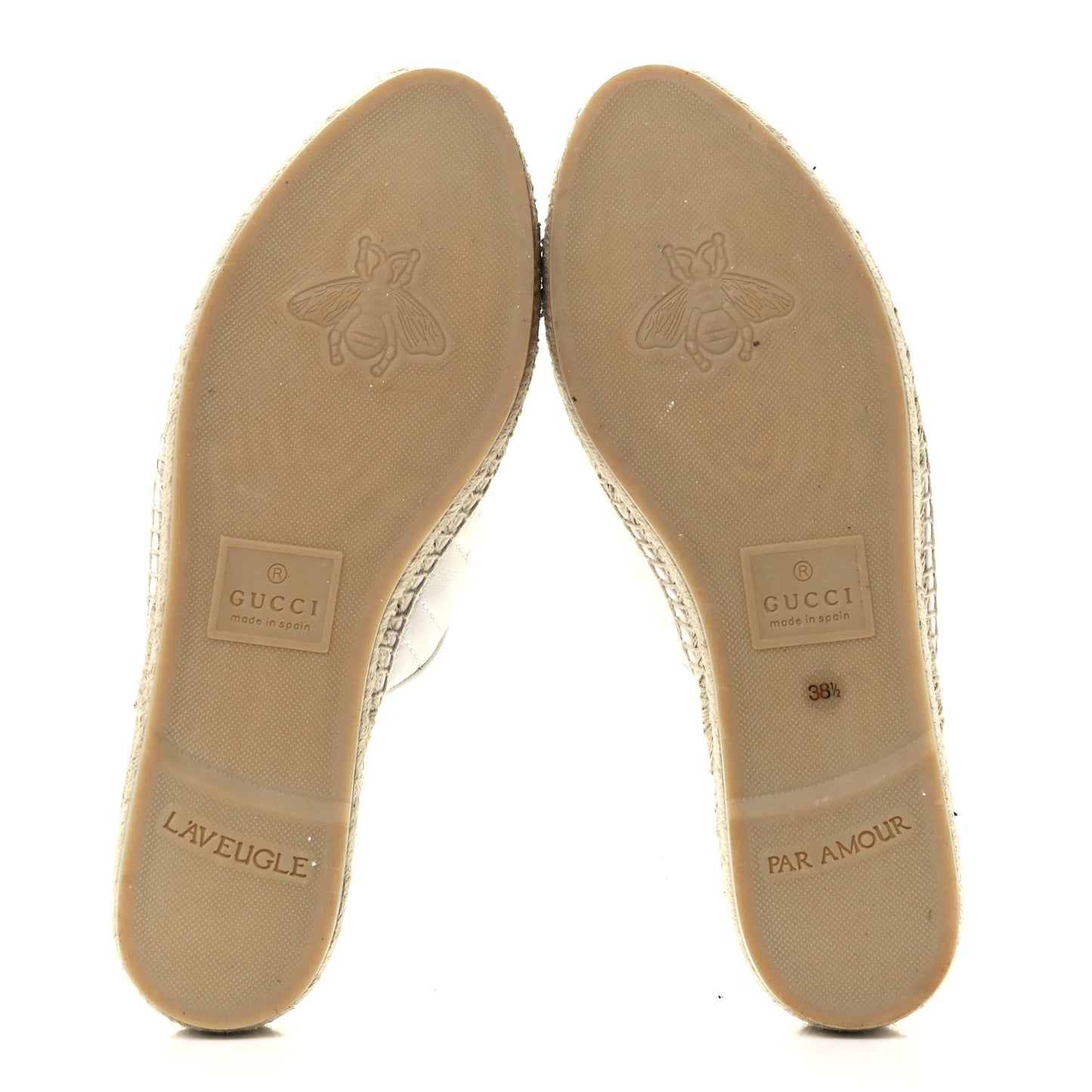 Nappa Matelasse GG Marmont Espadrille Slippers 38.5 Great White