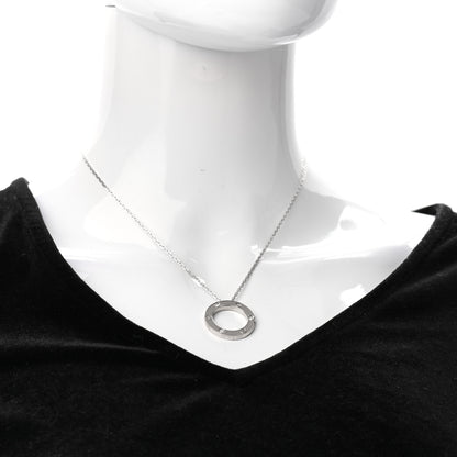 Cartier 18K White Gold 3 Diamonds LOVE Pendant Necklace 2 of 5