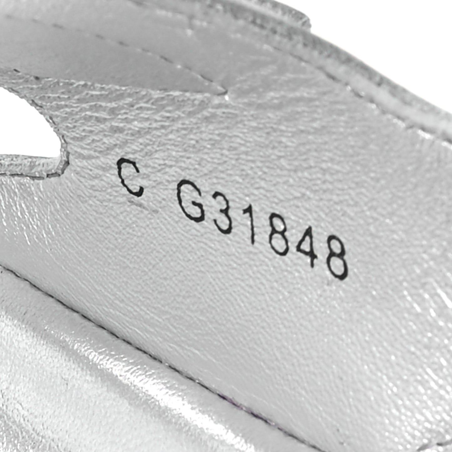 Iridescent Patent Calfskin Velcro Dad Sandals 39 Silver