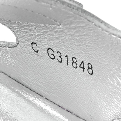 Chanel Iridescent Patent Calfskin Velcro Dad Sandals 39 Silver 8 of 9