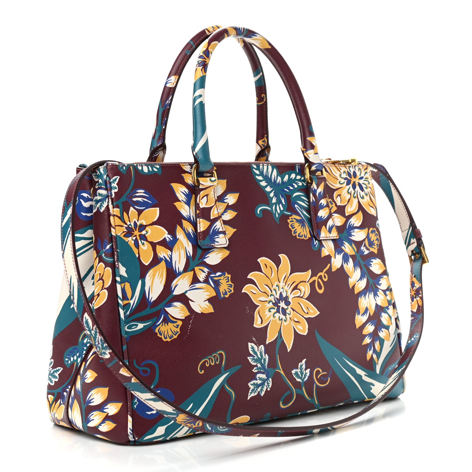 Prada Saffiano Print Medium Galleria Double Zip Tote Amaranto 3 of 13