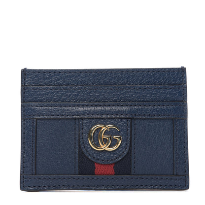 Gucci Textured Calfskin Ophidia Card Holder Blue Agata 1 of 6
