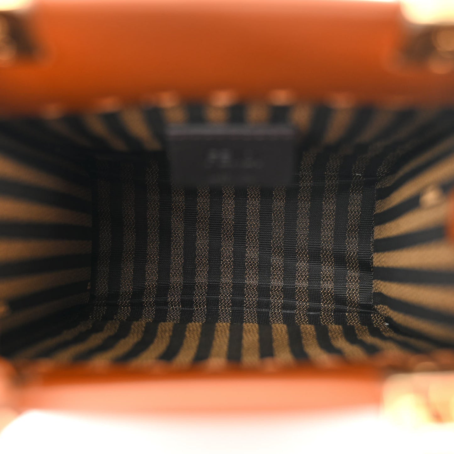 Vitello King Plexiglass Logo Embossed Mini Fendi Sunshine Shopper Tote Cuoio