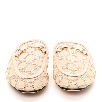 Gucci Patent Mesh Crystal GG Monogram Womens Princetown Slippers 38 Ivory 3 of 8