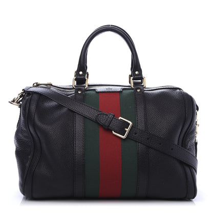 Gucci Calfskin Vintage Web Medium Boston Black 1 of 15