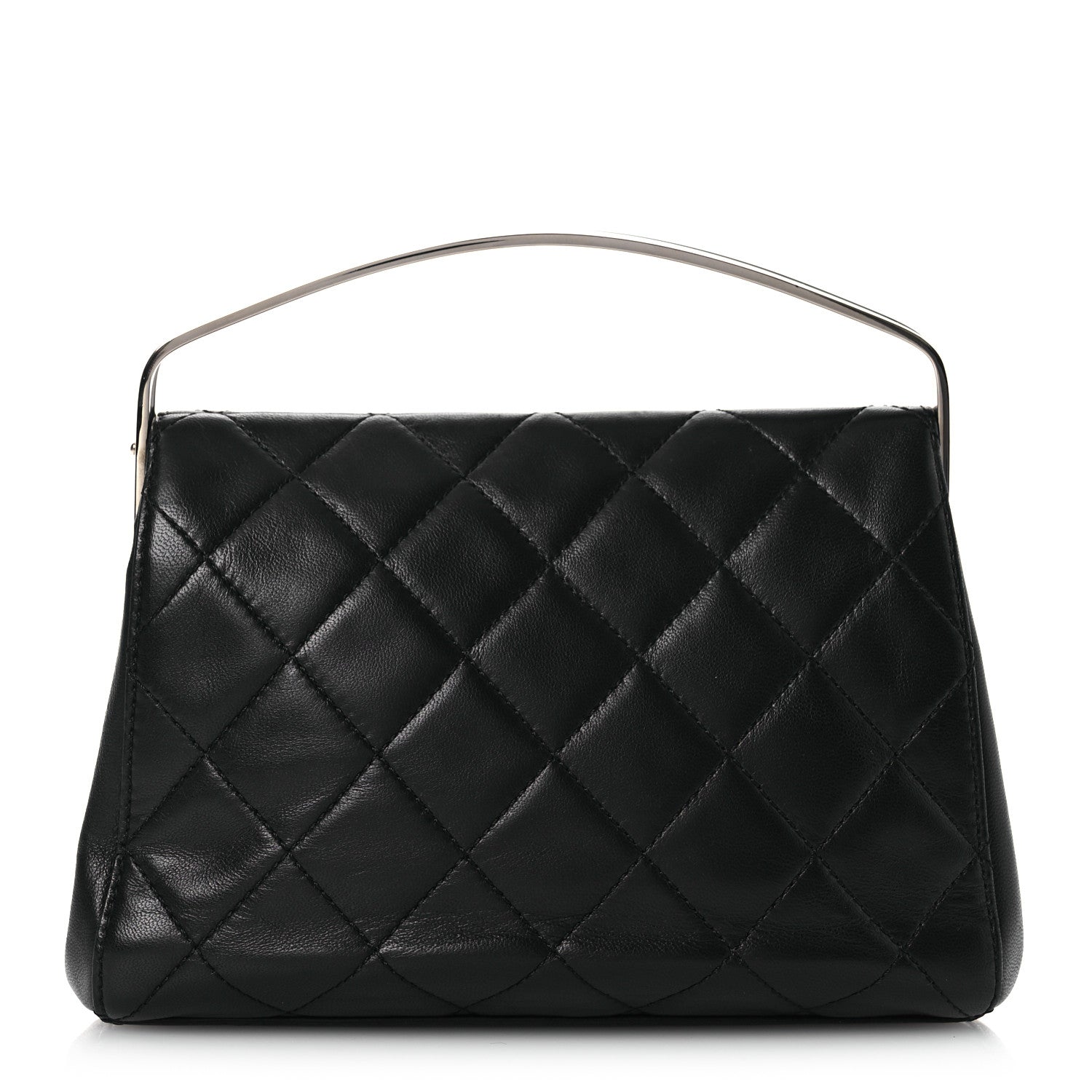 Chanel Lambskin Quilted Metal Frame Clutch Black 1 of 14