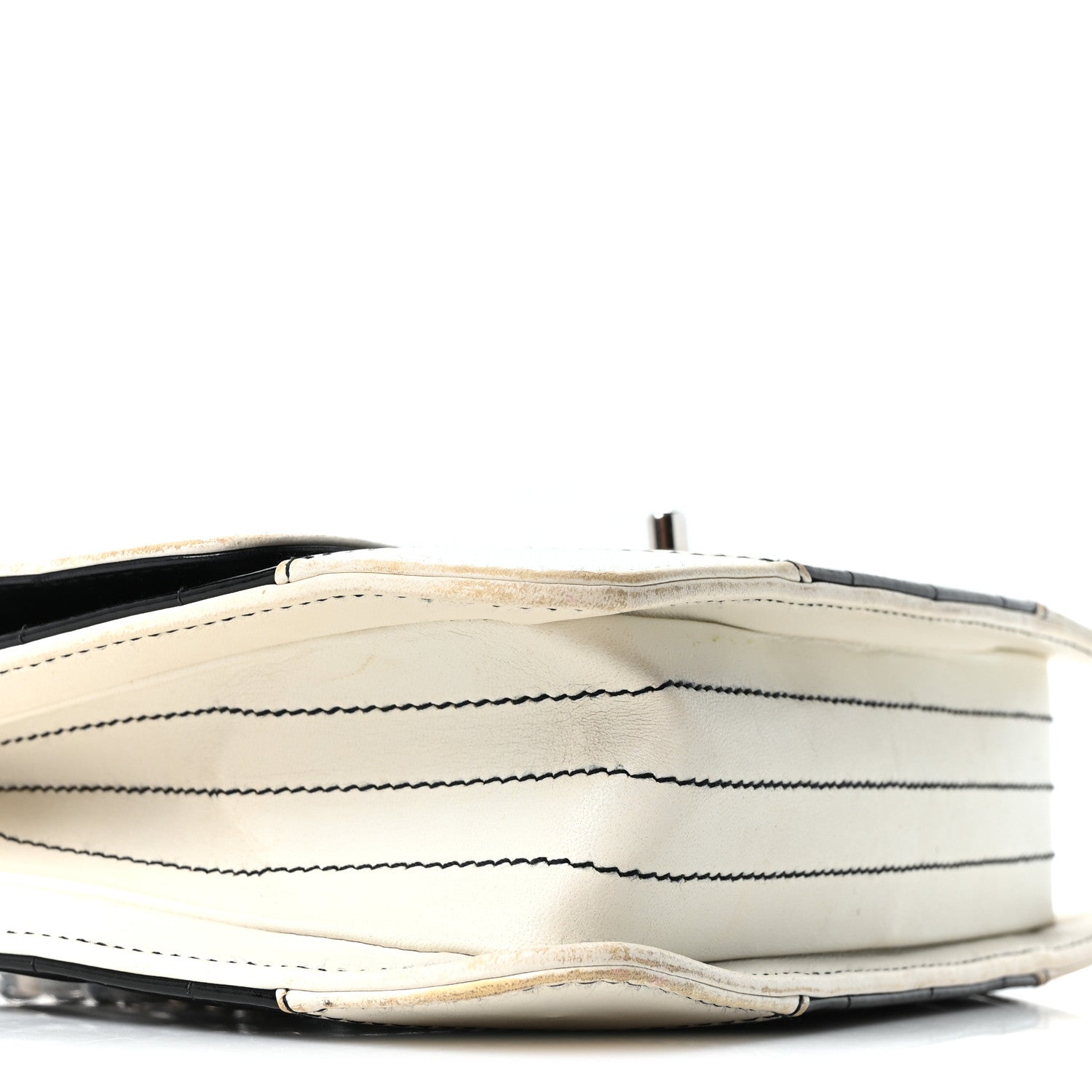 Chanel Lambskin Patent Chocolate Bar Flap Black White 9 of 10