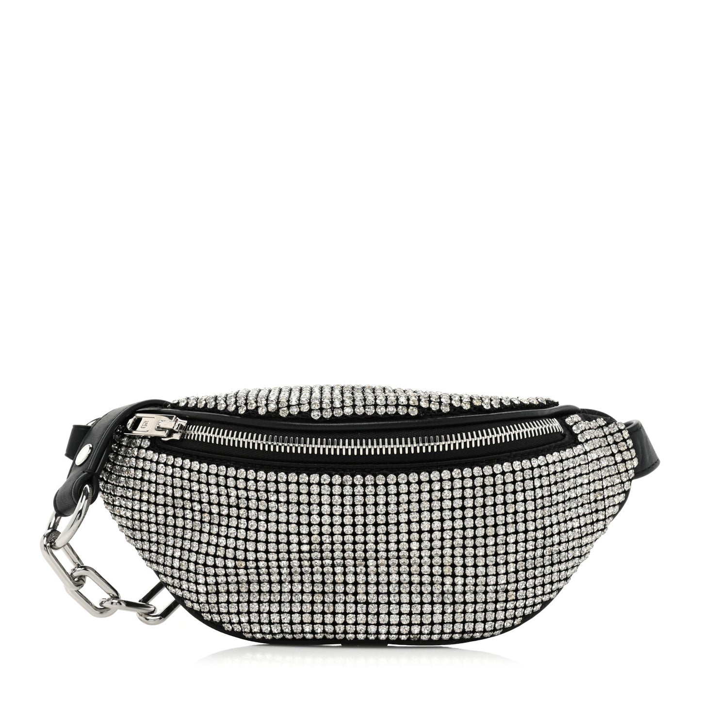 Rhinestone Mesh Mini Attica Belt Bag Black