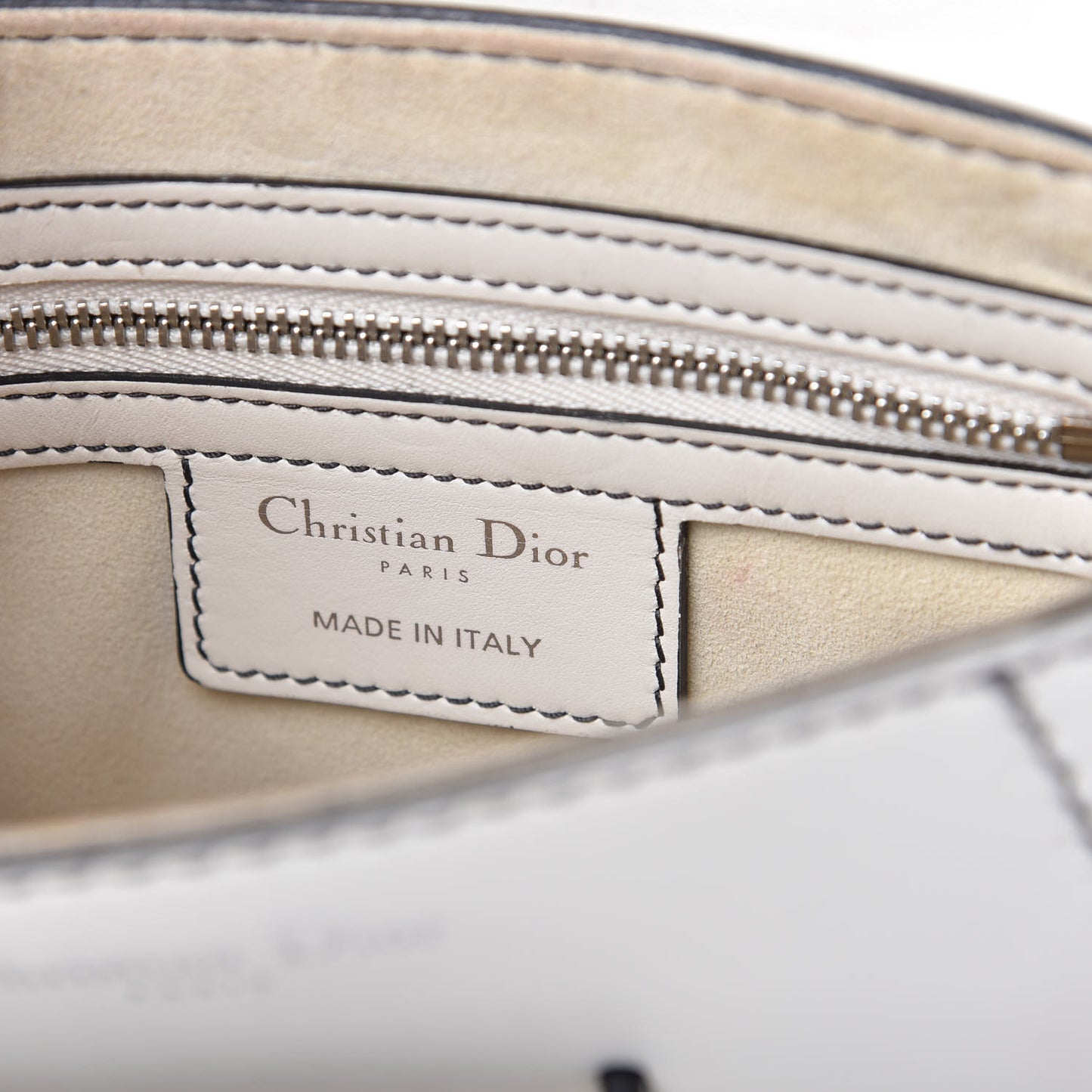 Calfskin Mini D Fence Saddle Bag White