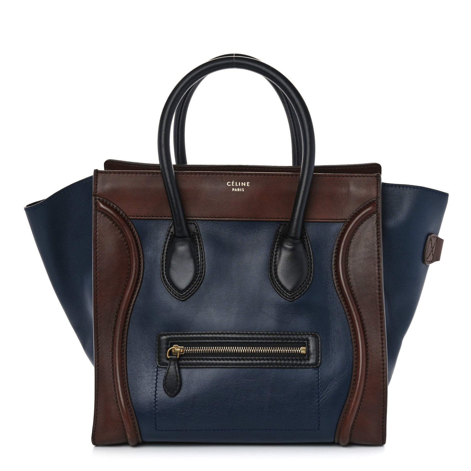 Celine Smooth Calfskin Mini Bi-Color Luggage Navy 1 of 13