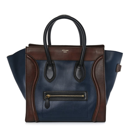 Celine Smooth Calfskin Mini Bi-Color Luggage Navy 1 of 13