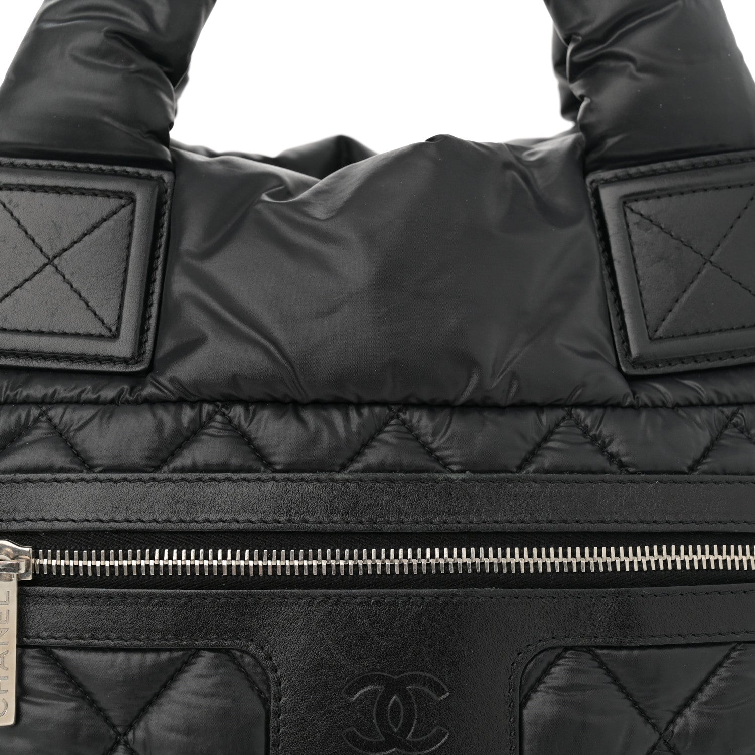 Chanel Nylon Quilted Small Coco Cocoon Tote Black 8 of 11
