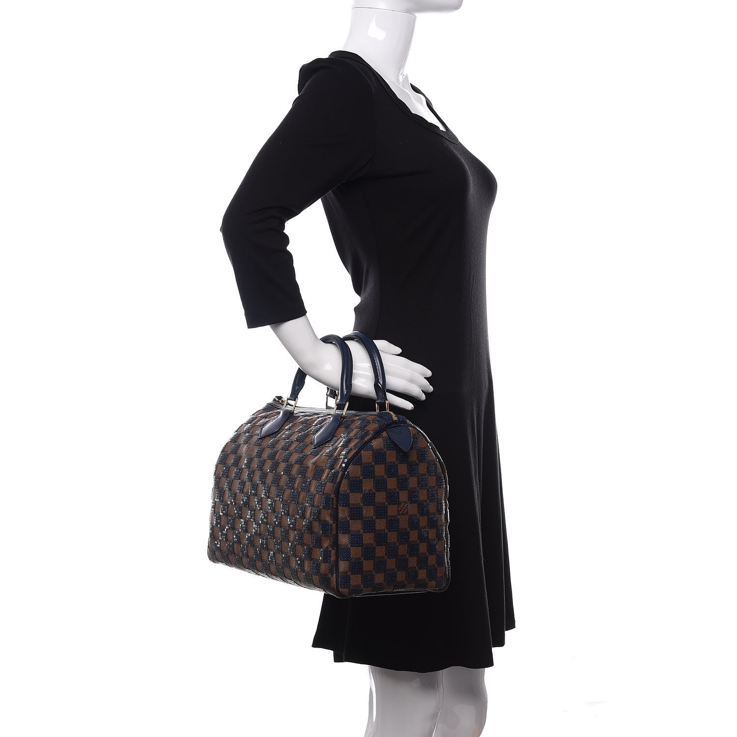 Louis Vuitton Damier Paillettes Speedy 30 Blue 2 of 10