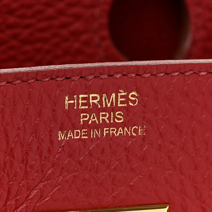 Hermes Taurillon Clemence Birkin 30 Rouge Garance 6 of 12