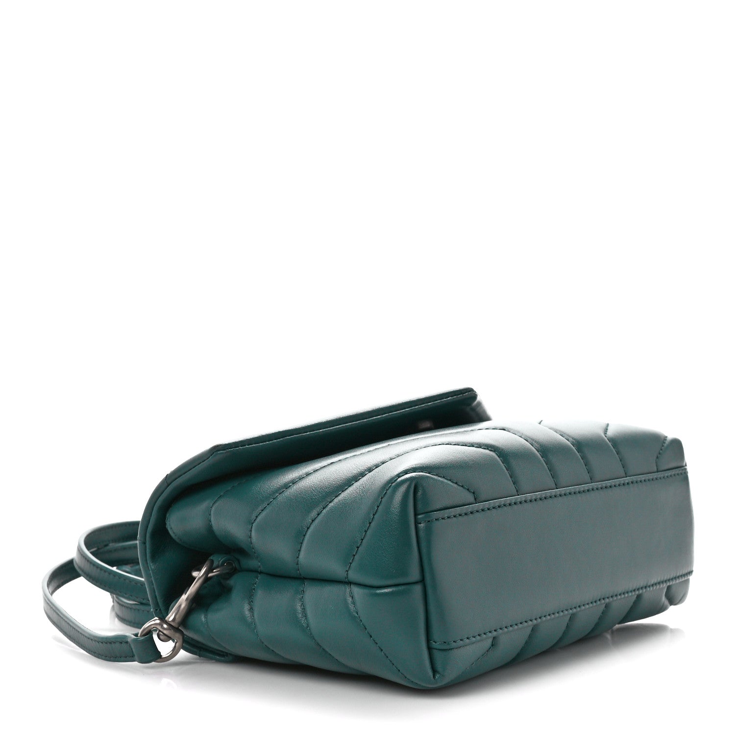 Saint Laurent Calfskin Y Quilted Monogram Toy Loulou Satchel Dark Turquoise 4 of 11