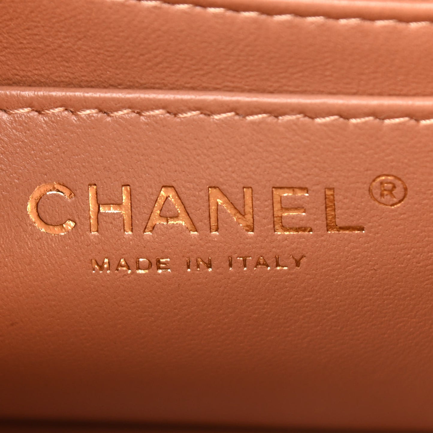 Lambskin Quilted Mini Rectangular Flap Brown