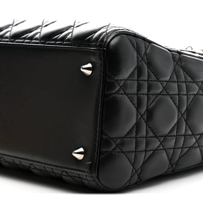 Christian Dior Lambskin Cannage Medium Lady Dior Black 19 of 25