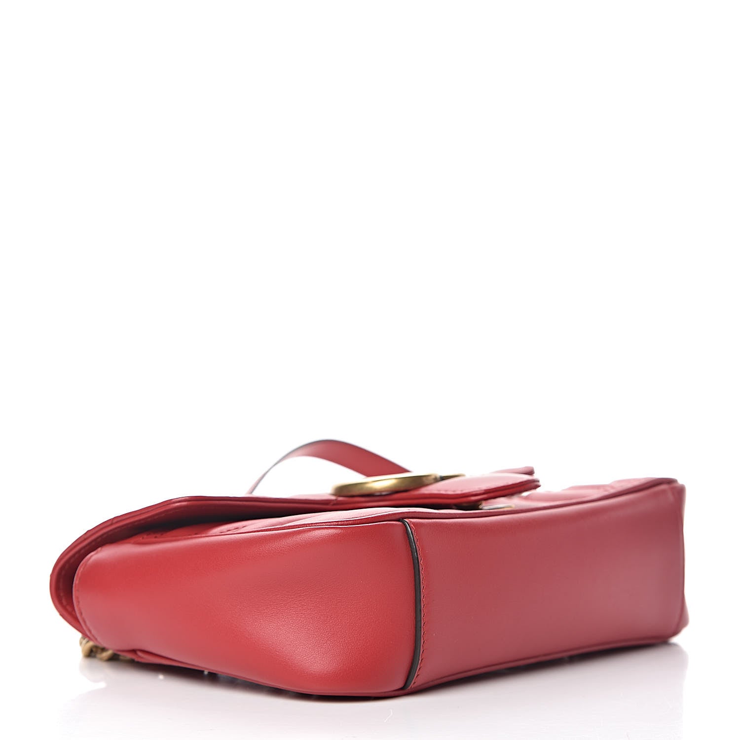 Gucci Calfskin Matelasse Mini GG Marmont Shoulder Bag Hibiscus Red 4 of 11