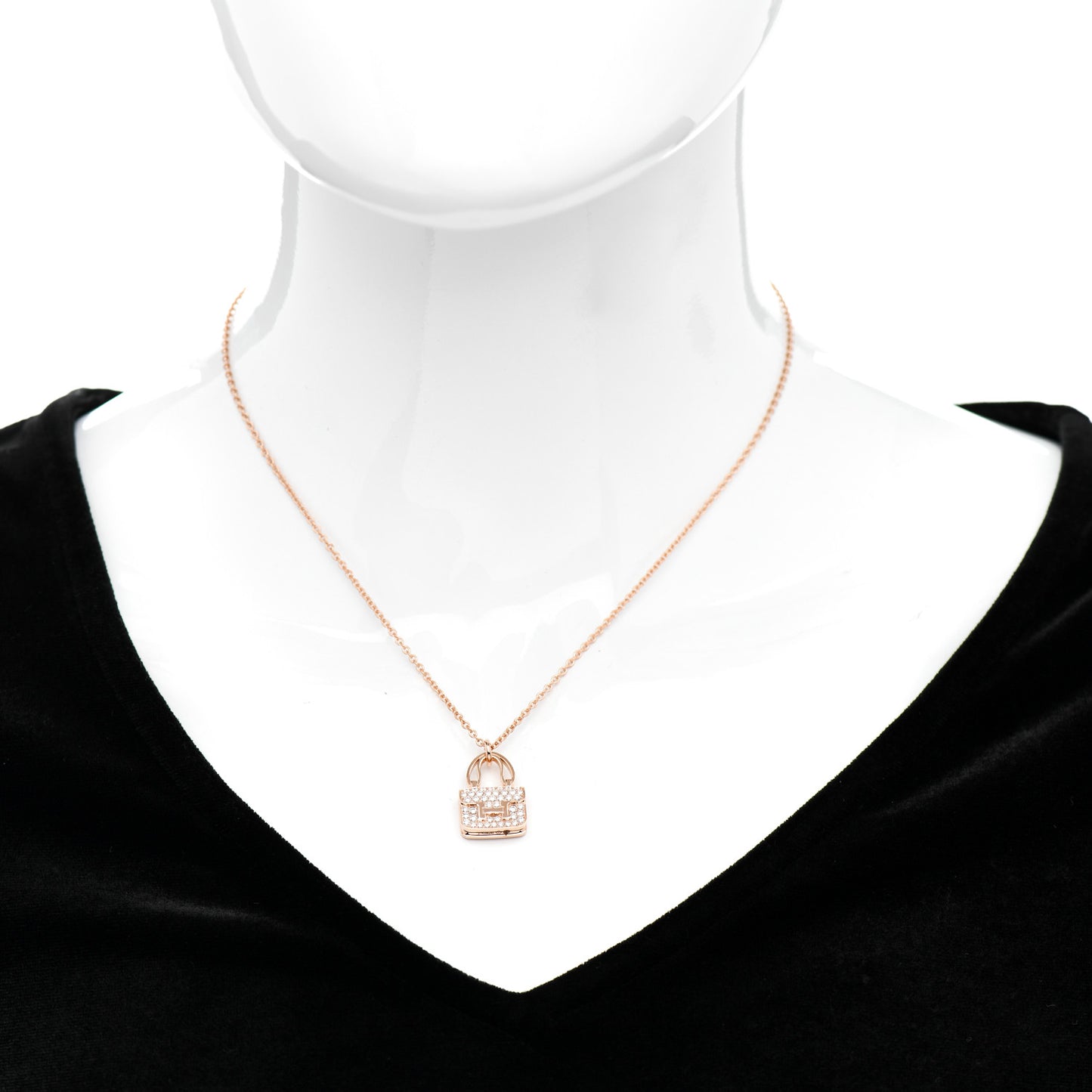 18K Rose Gold Diamond Constance Amulettes Pendant Necklace