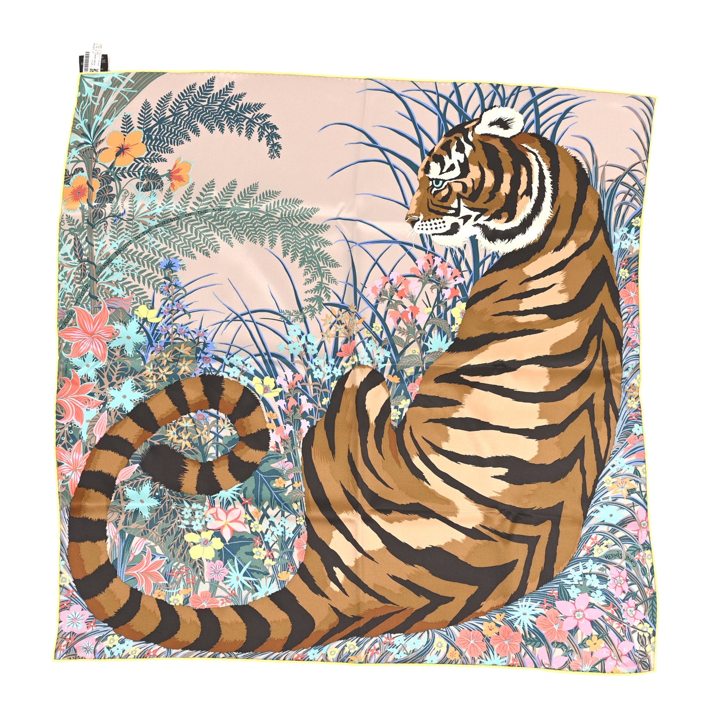 Silk Tyger Tyger Scarf 70 Beige Cendre Brun