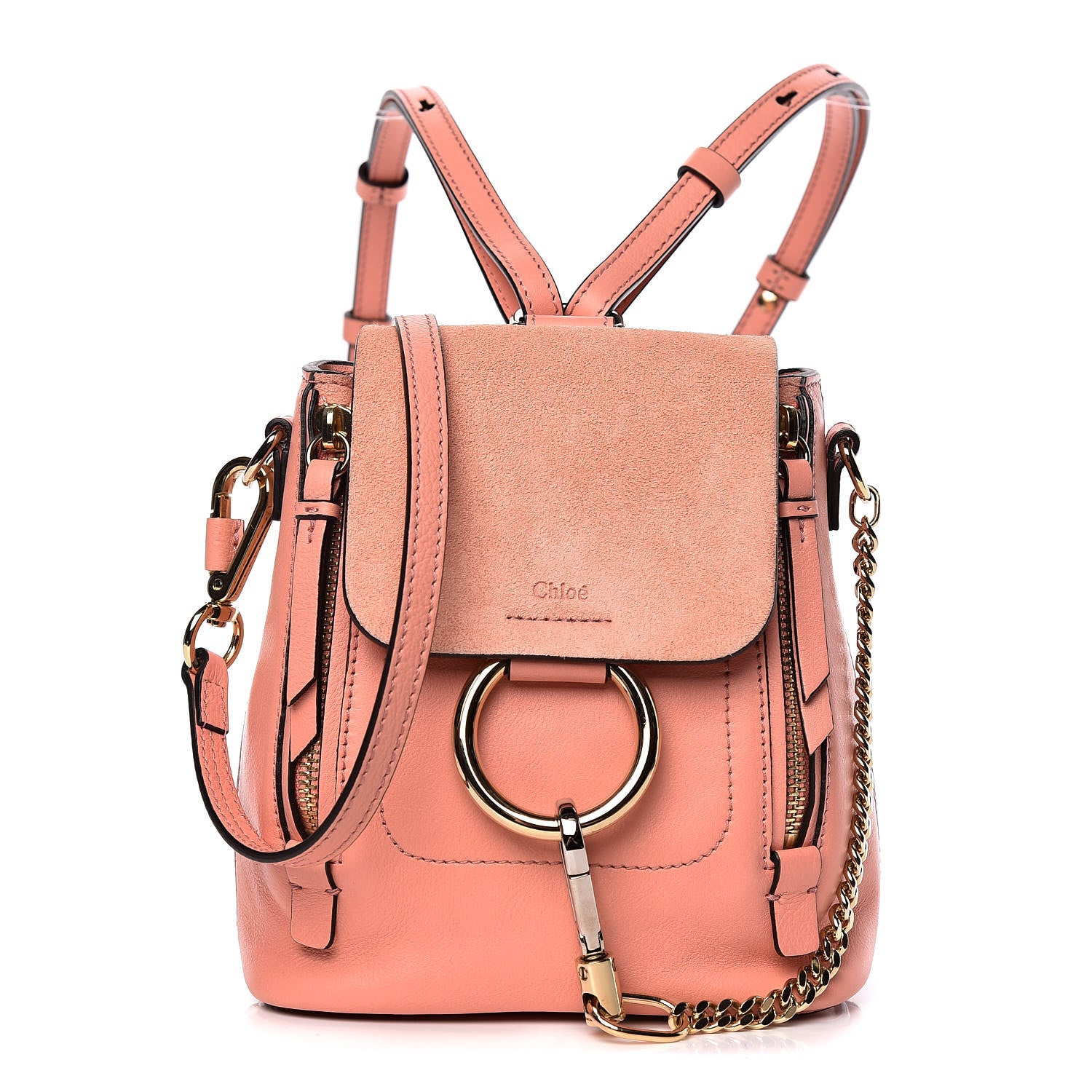 Chloe Suede Calfskin Mini Faye Backpack Ideal Blush 1 of 10