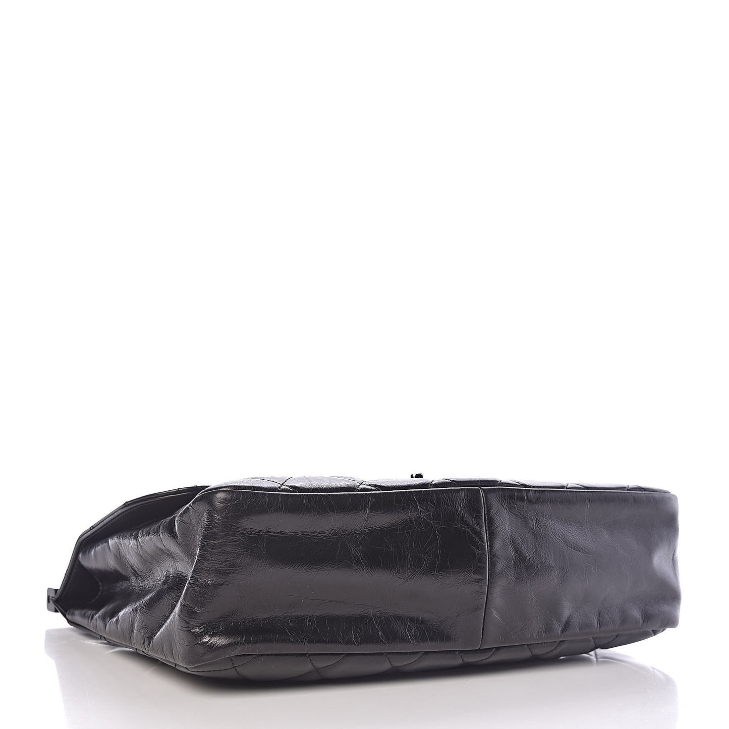 Glazed Calfskin Quilted Small CC Delivery Tote Black