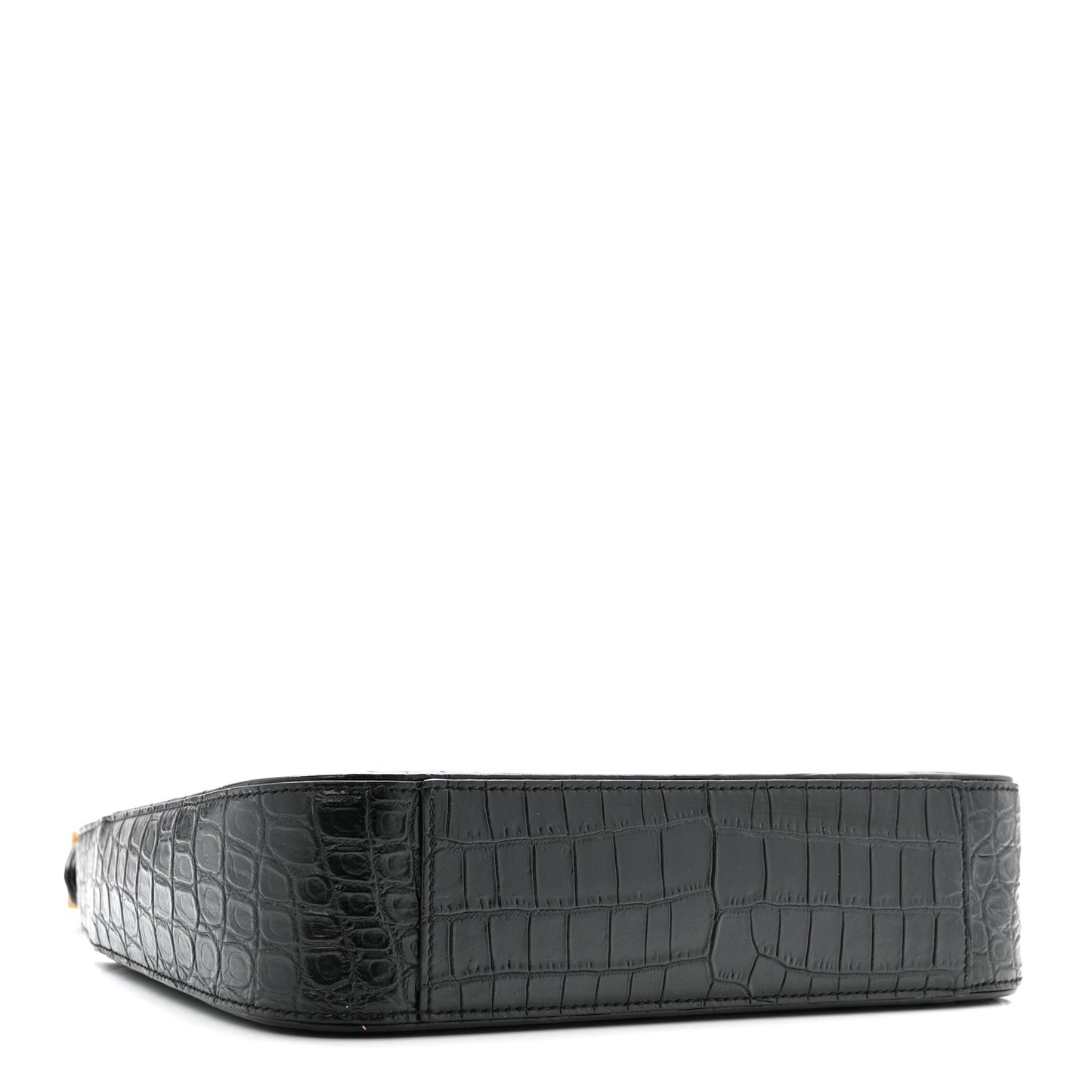 Calfskin Crocodile Embossed Le 5 A 7 Hobo Black
