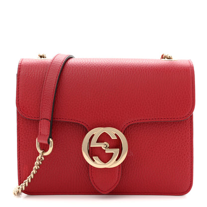 Gucci Dollar Calfskin Small Interlocking G Shoulder Bag Red 1 of 13