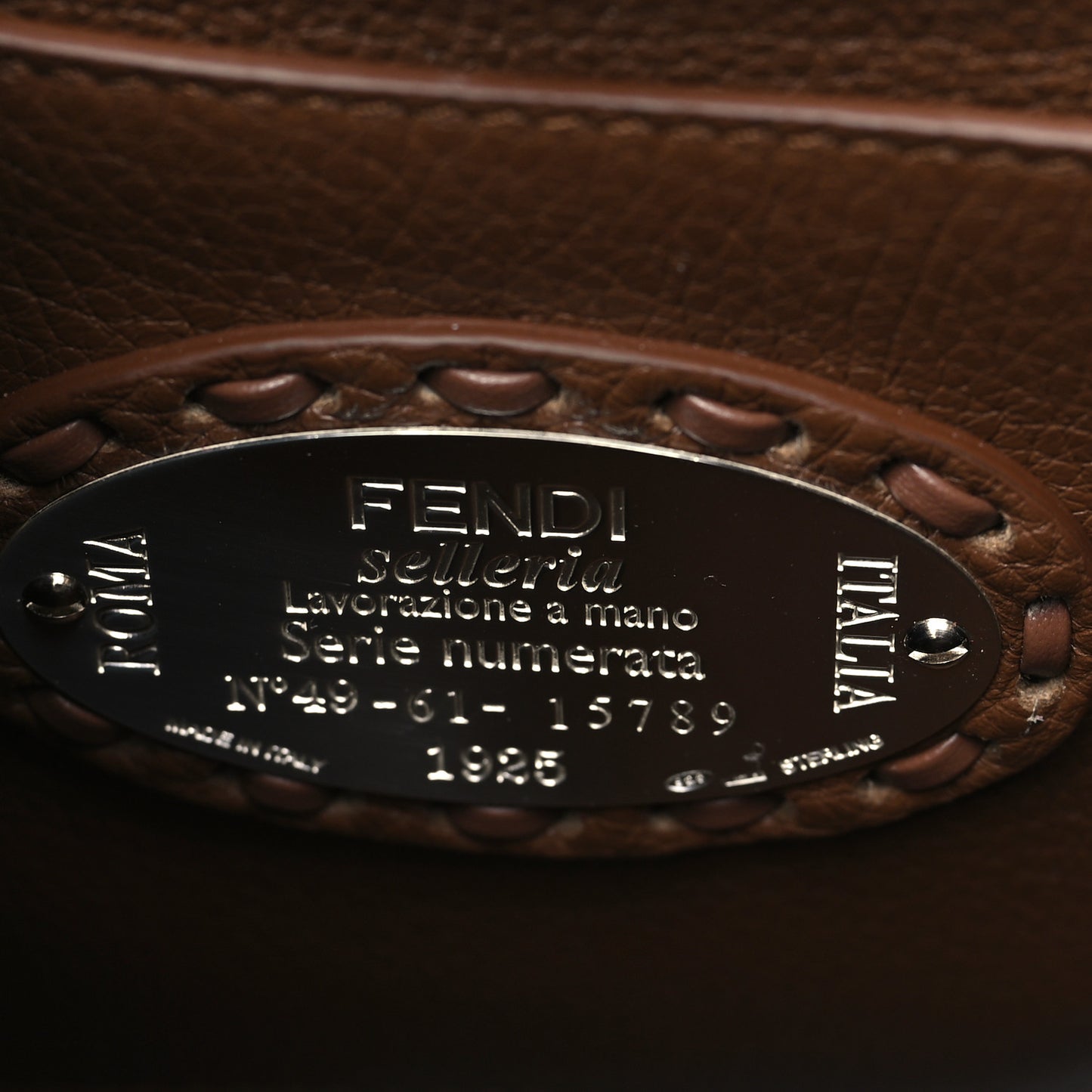 Cuoio Roma Sellerissima Nappa Sintetica Tape Stitch Small Peekaboo I SEE U Satchel Fettuccia