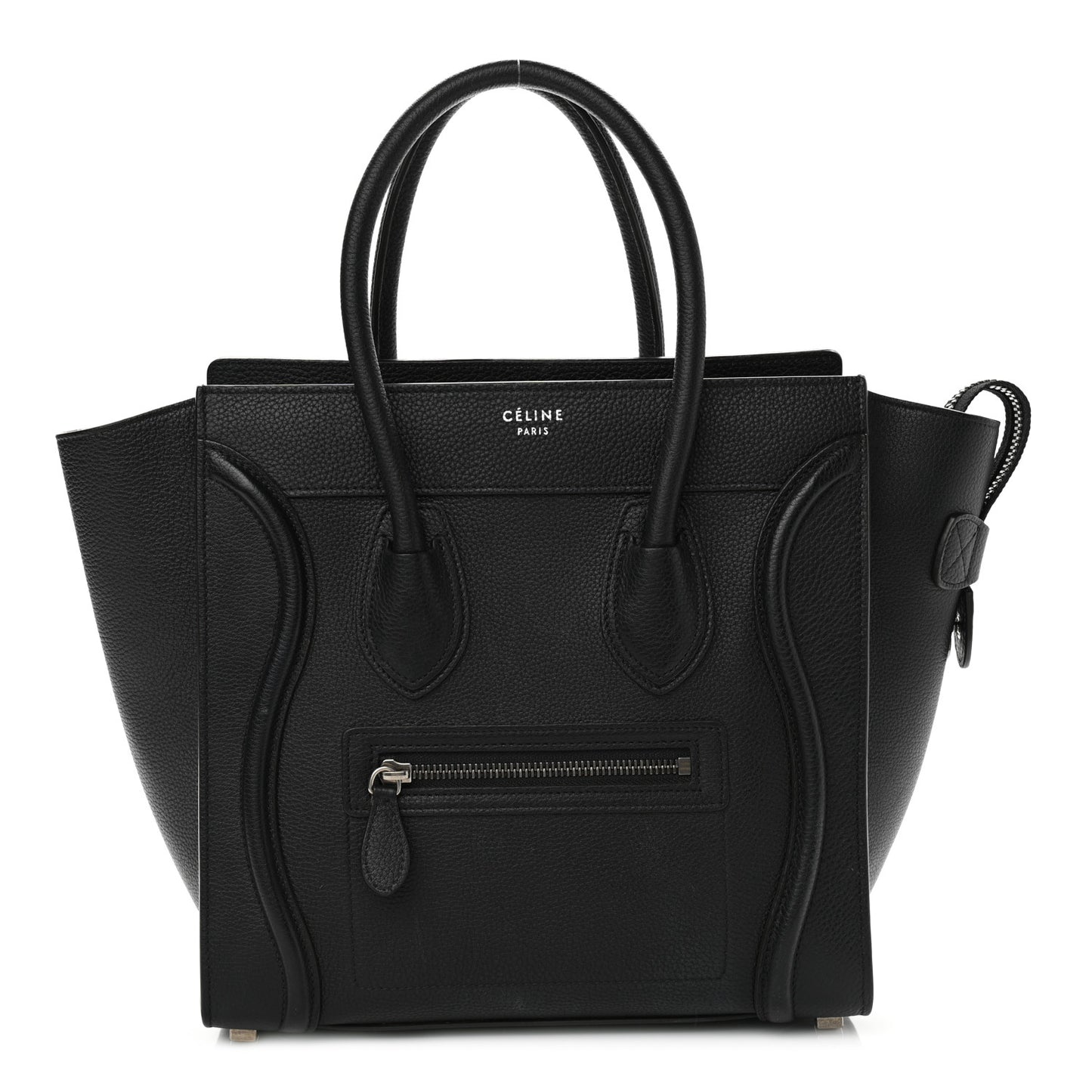 Drummed Calfskin Micro Luggage Black