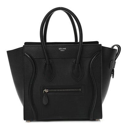 Celine Drummed Calfskin Micro Luggage Black 1 of 14